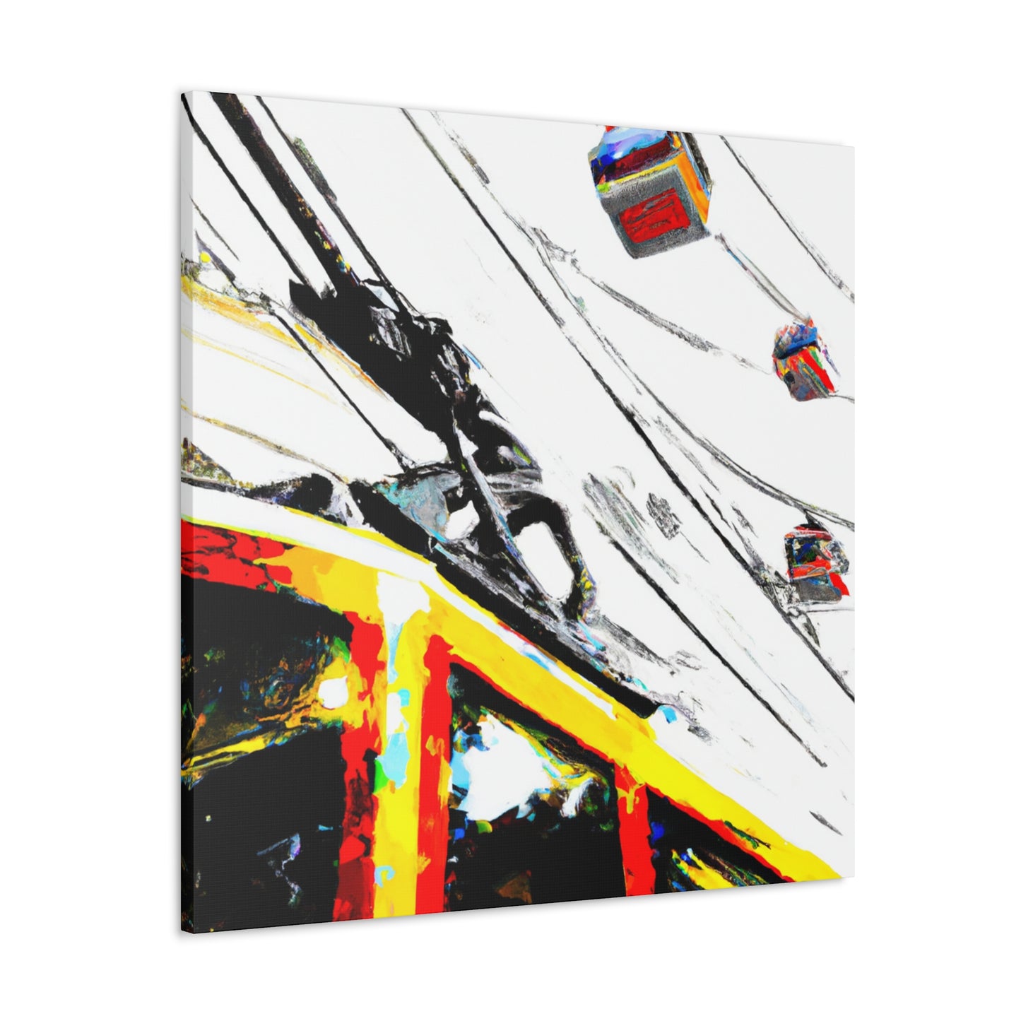 City Cable Car Scene - Canvas