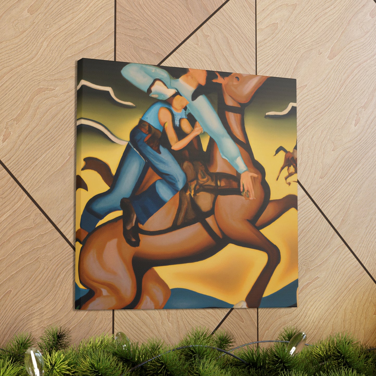 "Cowboy's Sunset Canvas" - Canvas