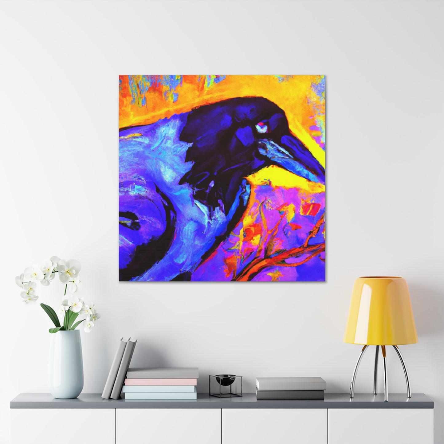 "Crow in Technicolor Dream" - Canvas