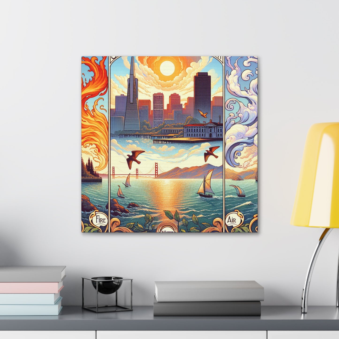 "Golden City Whispers" - Canvas