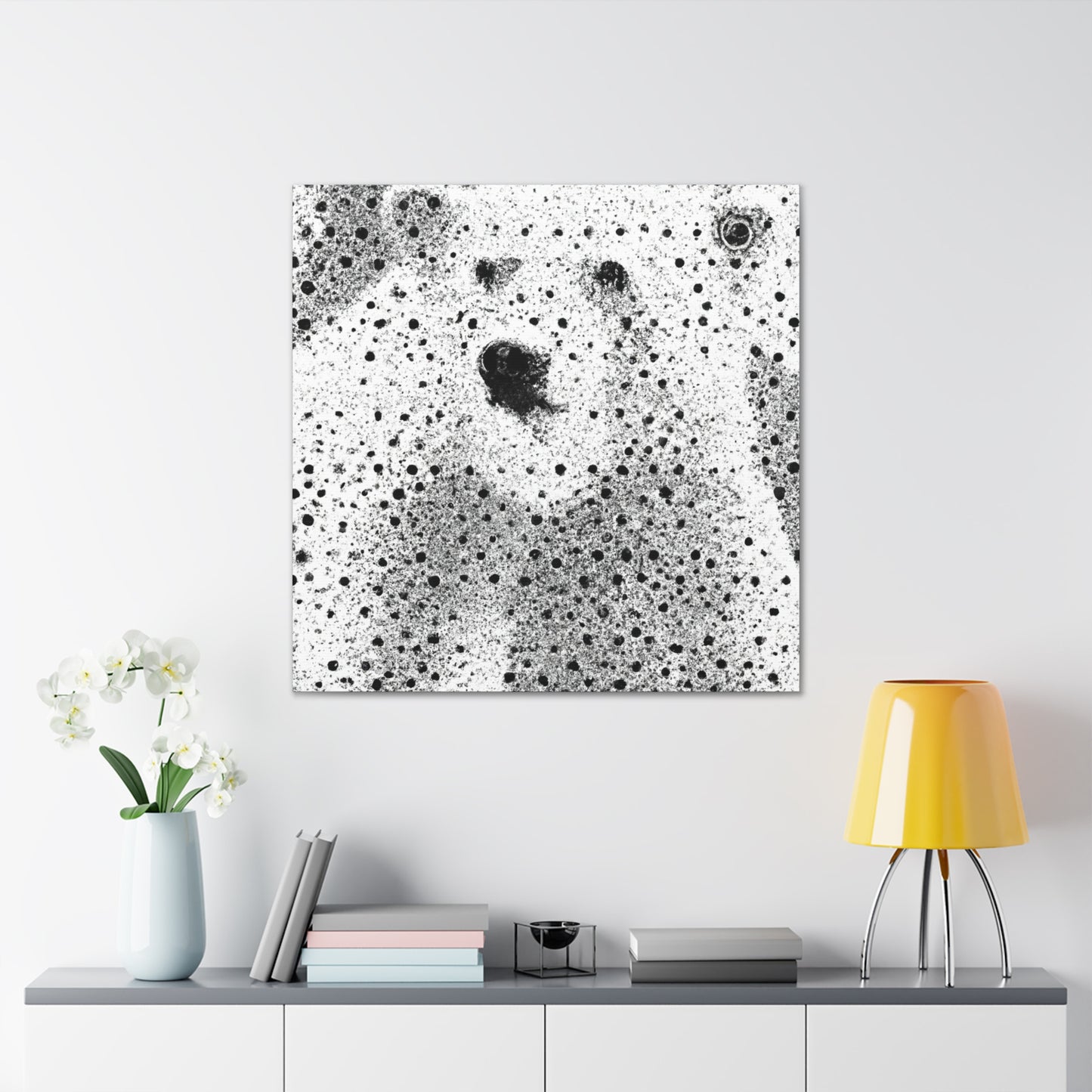 "Polar Bear Pointillism" - Canvas