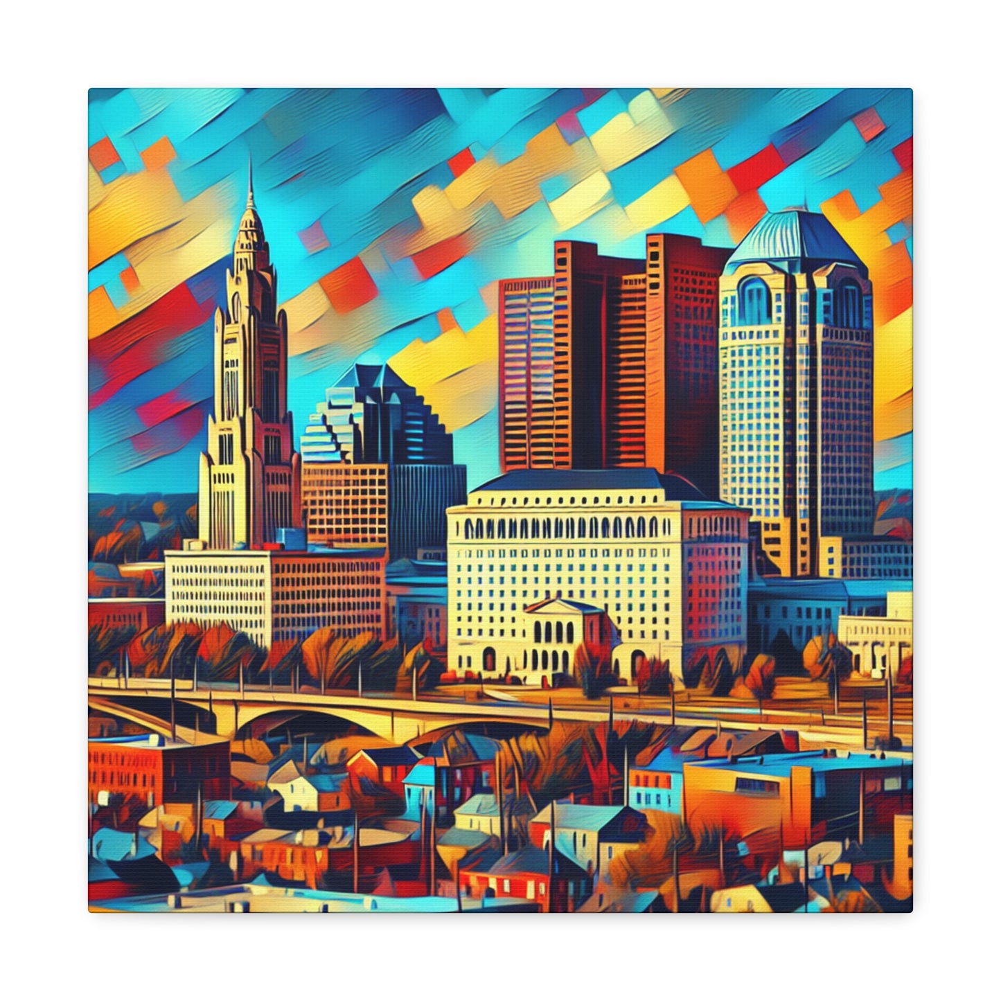 "Vibrant Columbus Dawn" - Canvas