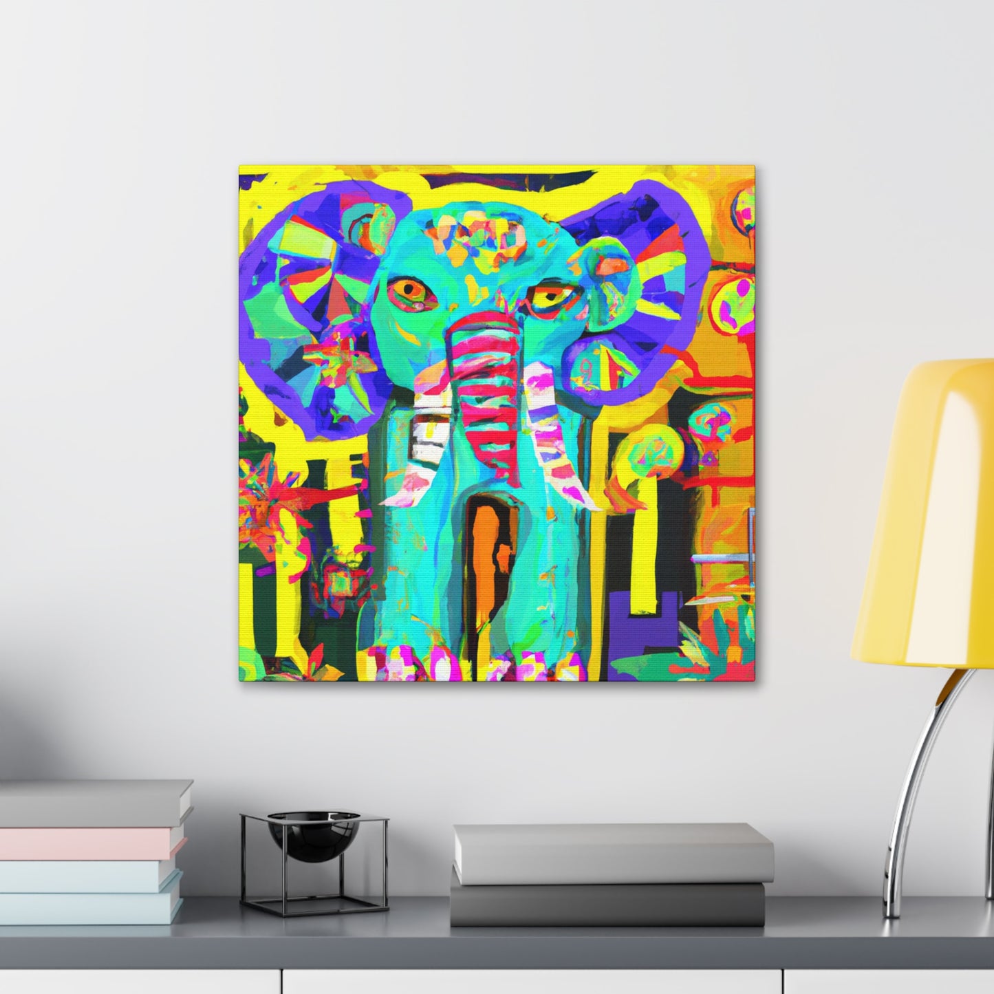 "Elephant in Moonlight Glade" - Canvas