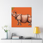 Majestic Indian Rhinoceros - Canvas