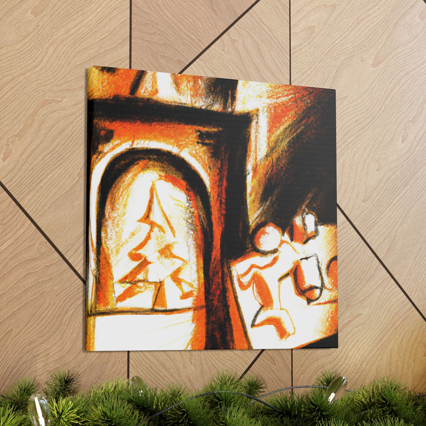 "Fiery Surreal Hearth" - Canvas