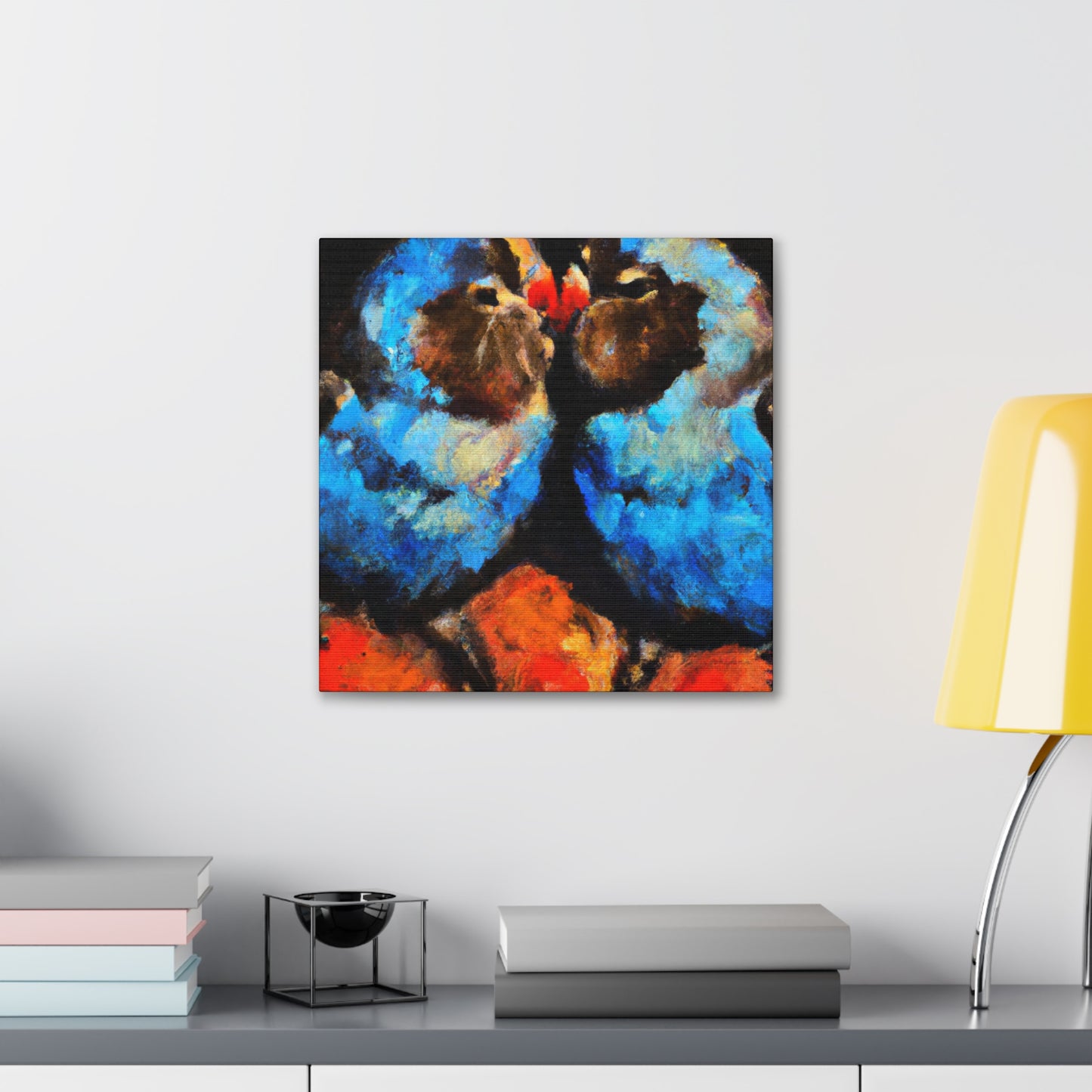 "Lovebirds in Moonlit Nocturne - Canvas