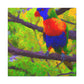 "Rainbow Lorikeets in Bloom" - Canvas