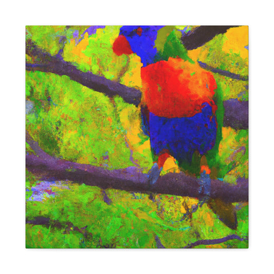 "Rainbow Lorikeets in Bloom" - Canvas