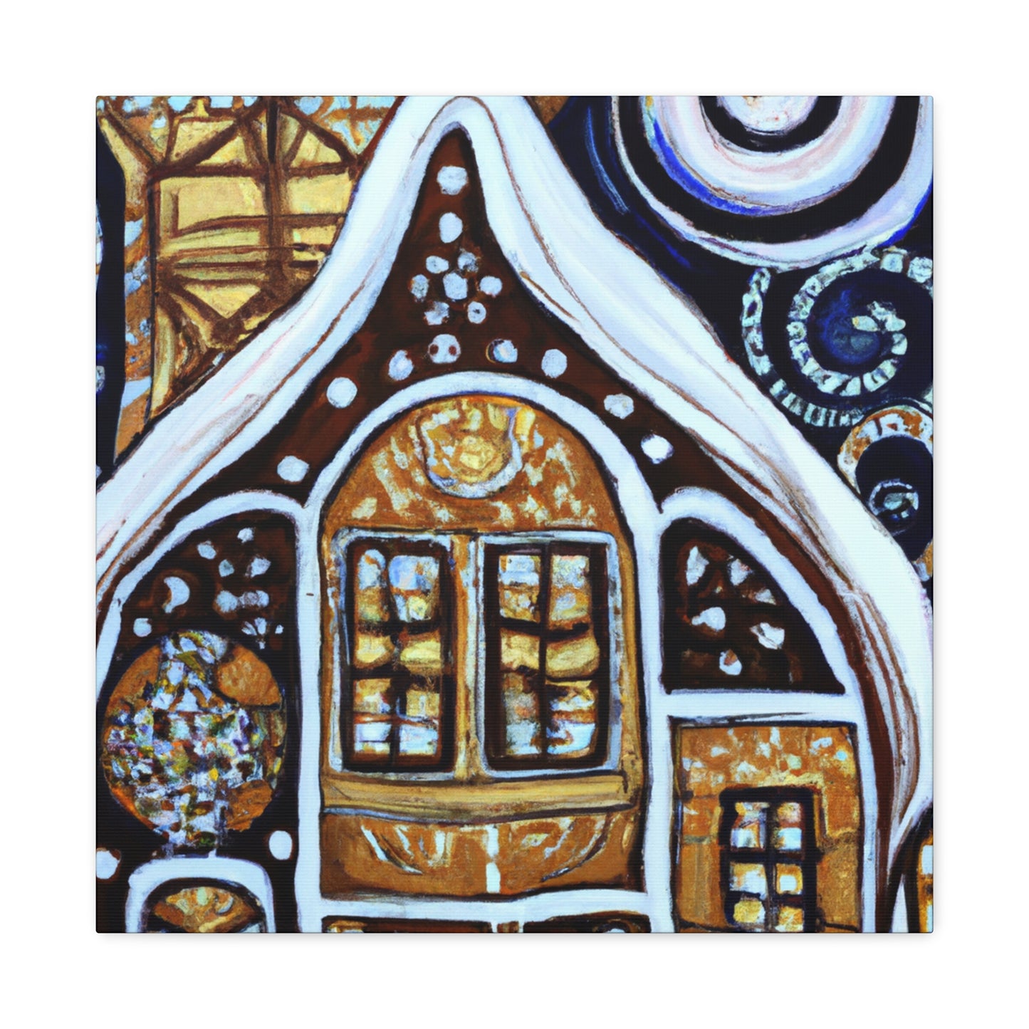 "Gingerbread Home Radiance" - Canvas