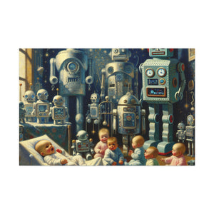 Whimsical Robotic Cosmos - Canvas