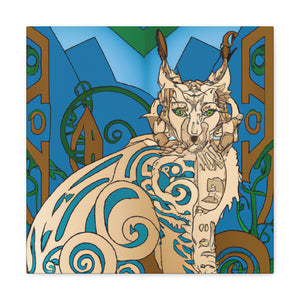 Bobcat in Bloomlys - Canvas