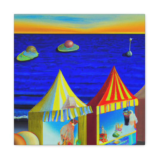 "Beach Shops Dreamscape" - Canvas