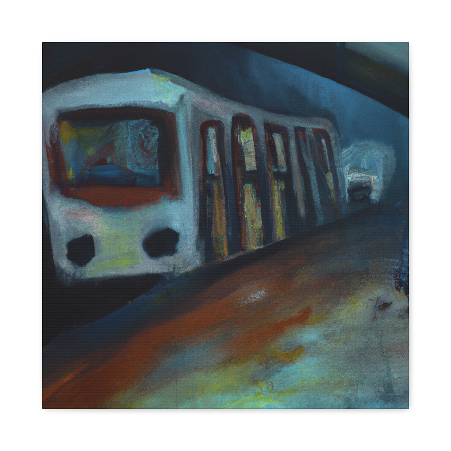 "Riding the Subway Train" - Canvas