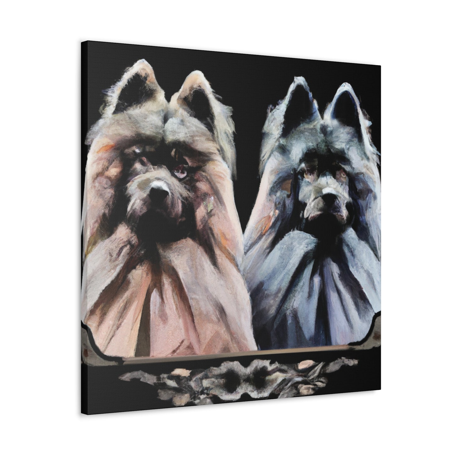 "Keeshond in Bloom" - Canvas