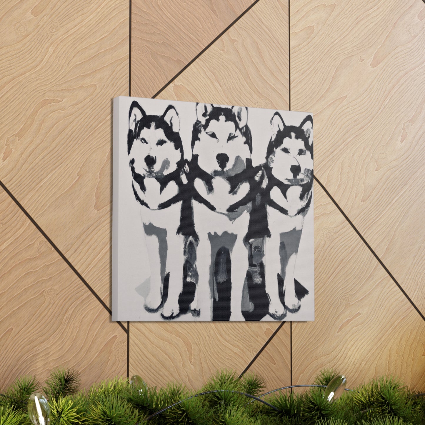 "Huskies in Art Deco" - Canvas