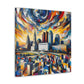 "Dynamic Dreamscape: Columbus Chronicles" - Canvas