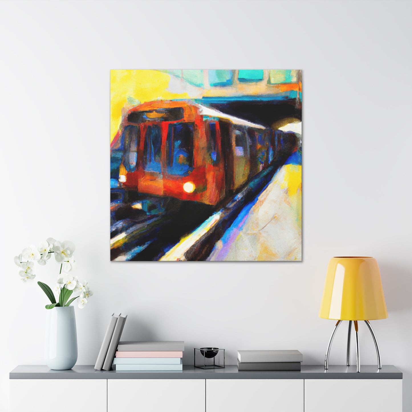 "Subway Train Expressionism" - Canvas