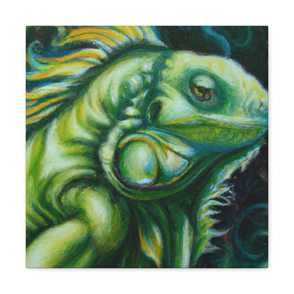 Nouveau Iguana Green - Canvas