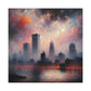 "Whispering Rivers, Vibrant City" - Canvas