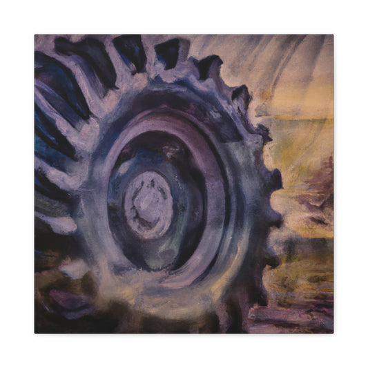 "Tractor Tire Art Deco" - Canvas