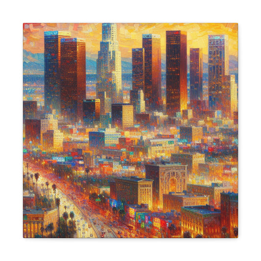 "Golden Sunset Over Angeles" - Canvas