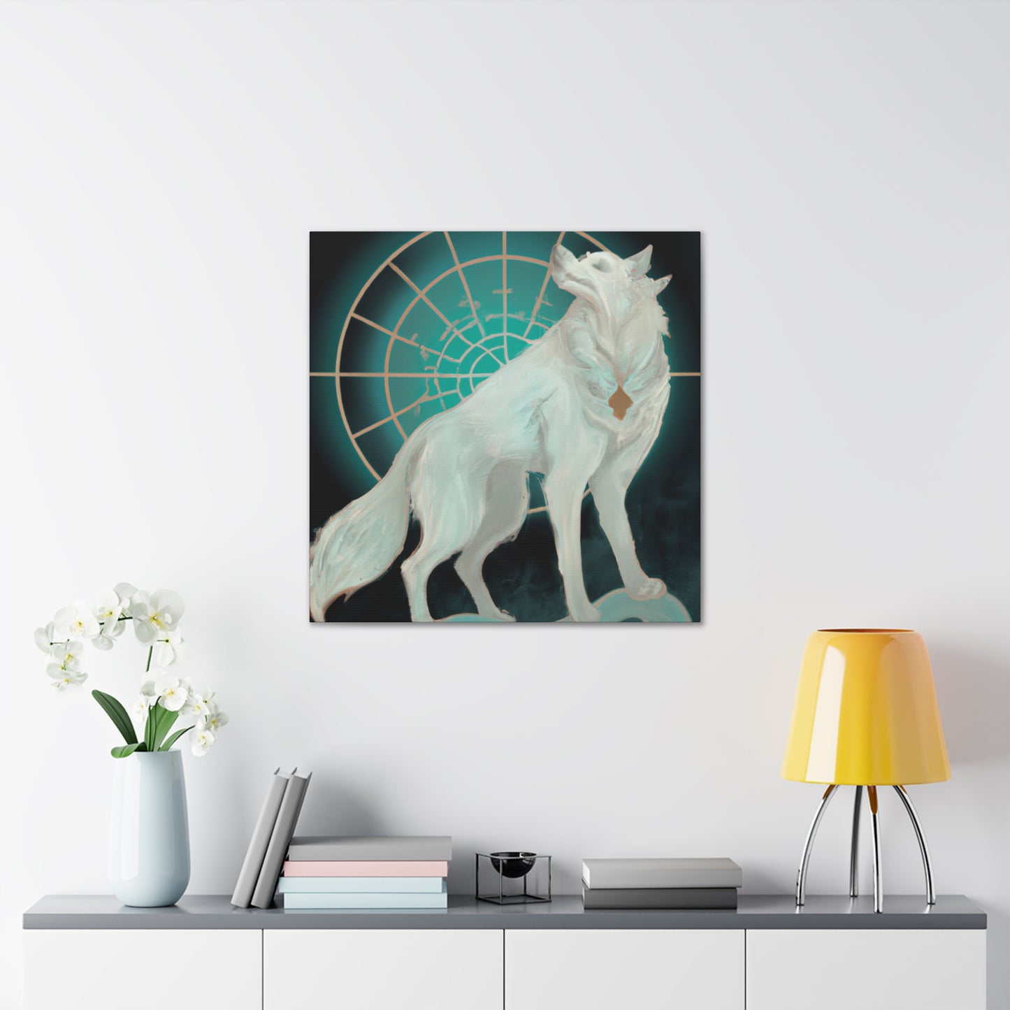 "Arctic Wolf in Deco" - Canvas