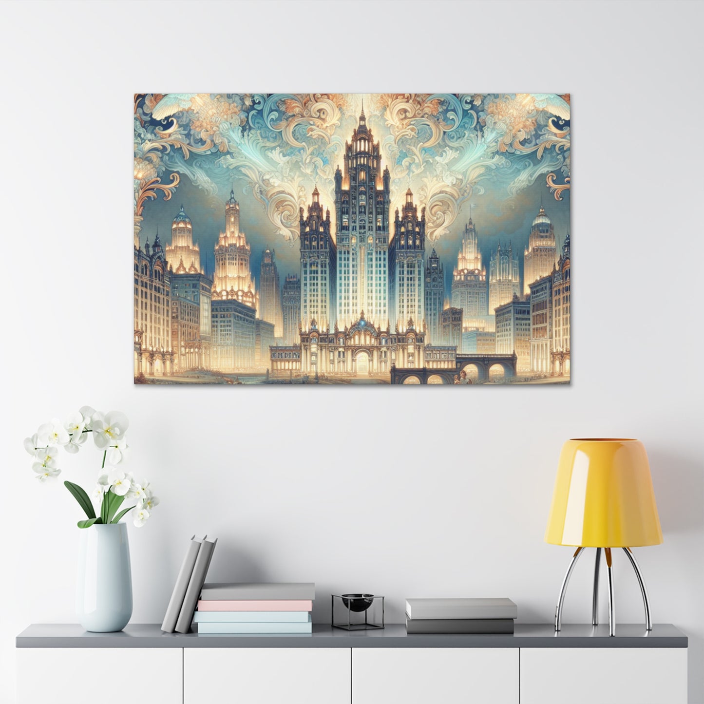 "Gilded Motor City Elegance" - Canvas