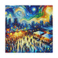 "Vibrant Rooftop Revelry" - Canvas