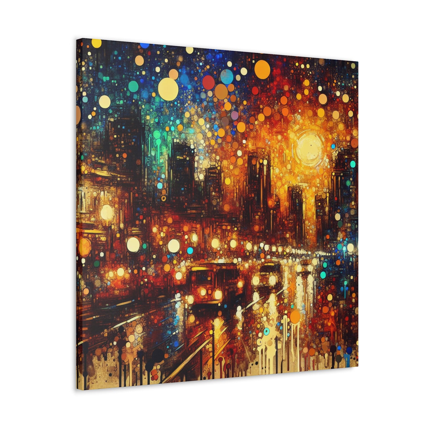 Luminescent Night Metropolis - Canvas