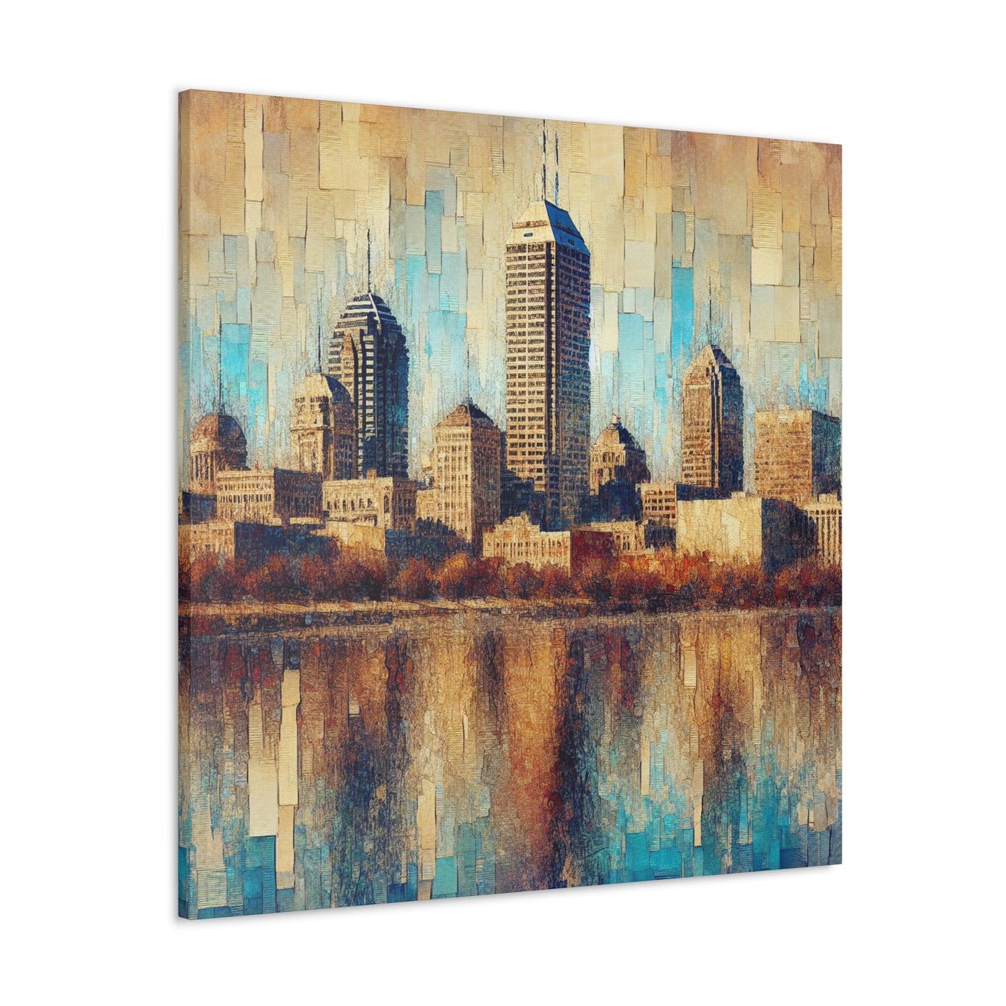 "Vibrant Hoosier Cityscape" - Canvas