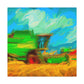 Combine Harvester Abstract - Canvas