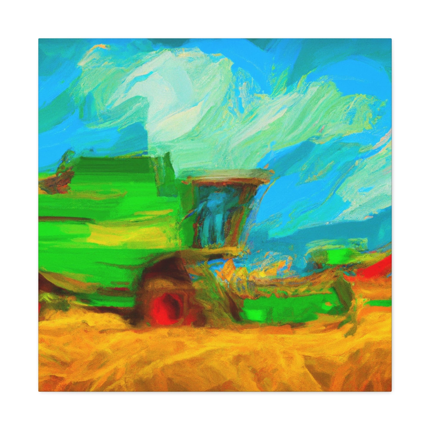 Combine Harvester Abstract - Canvas