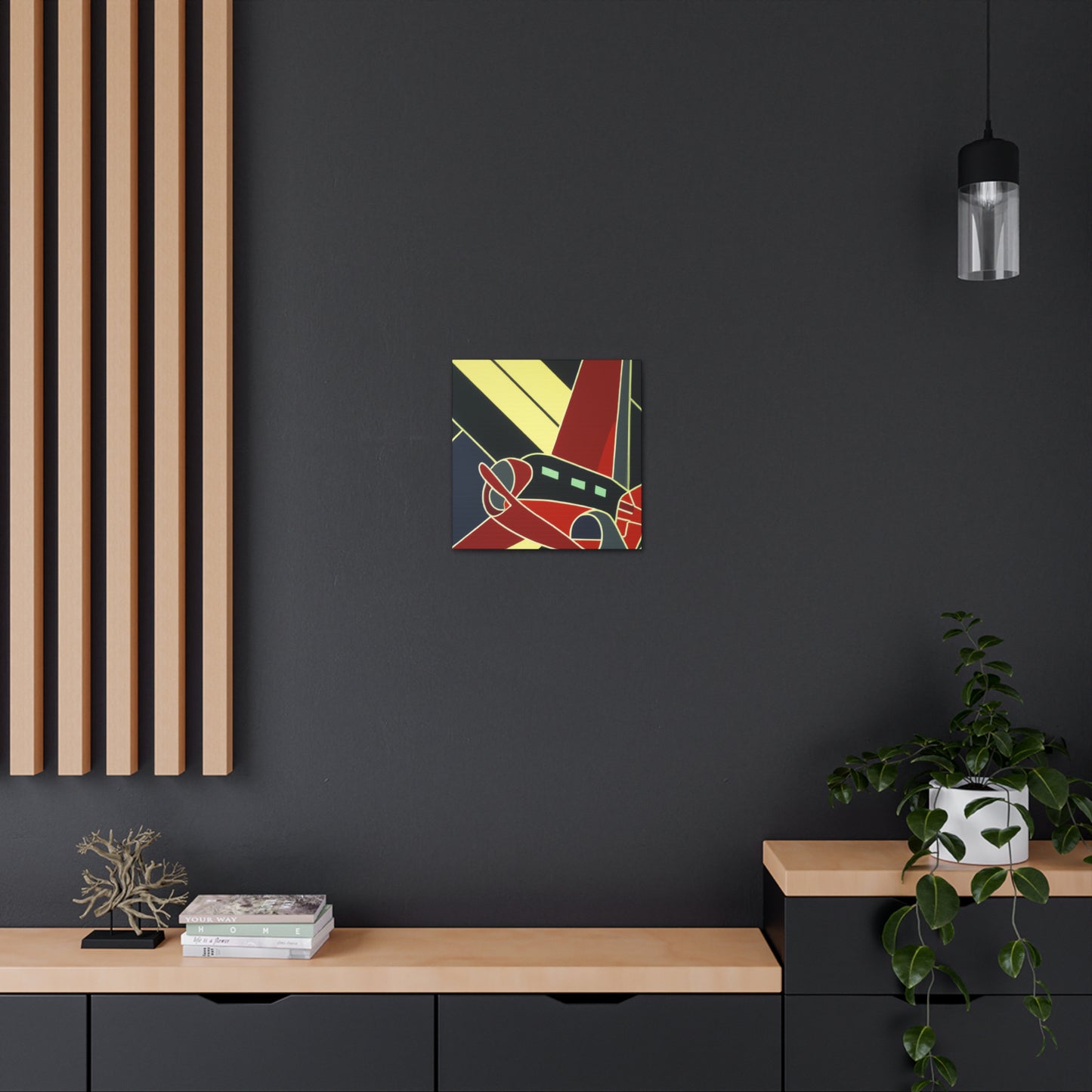 "Skyward Art Deco Plane" - Canvas