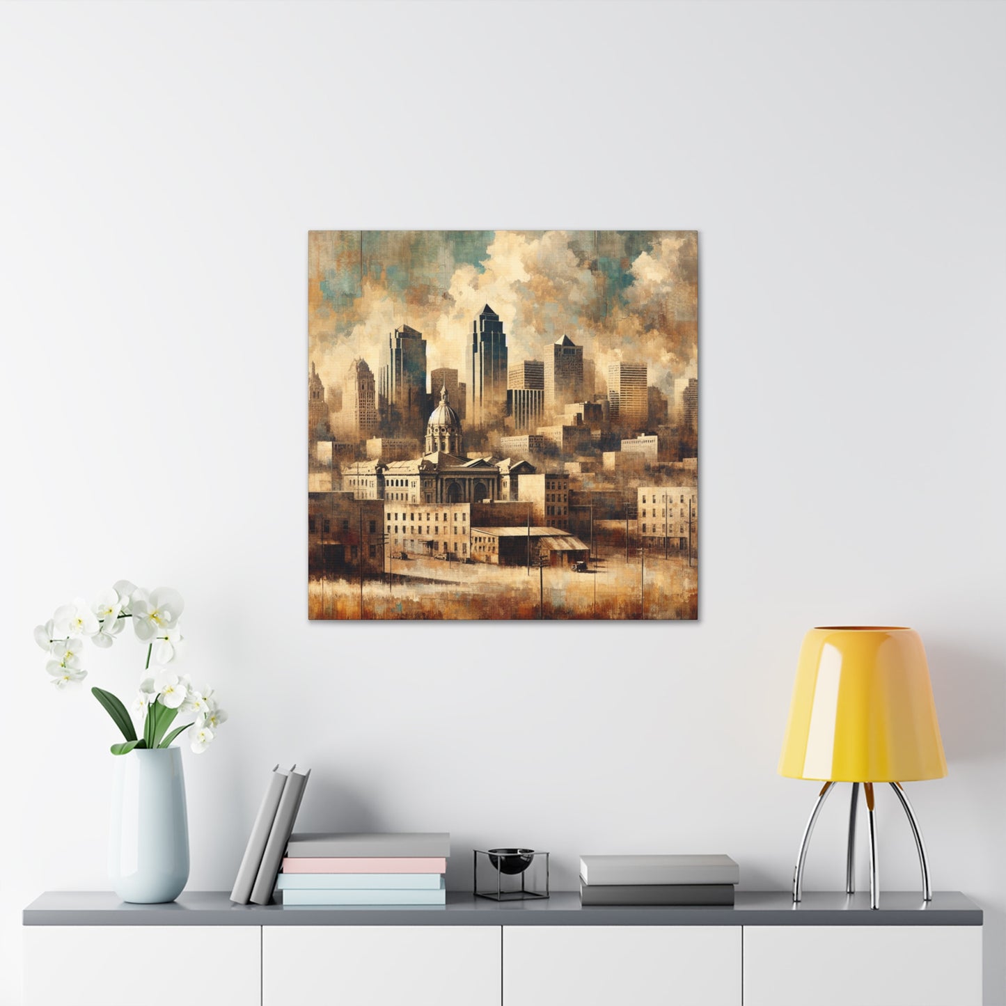 "Cityscape Spectrum Kansas" - Canvas