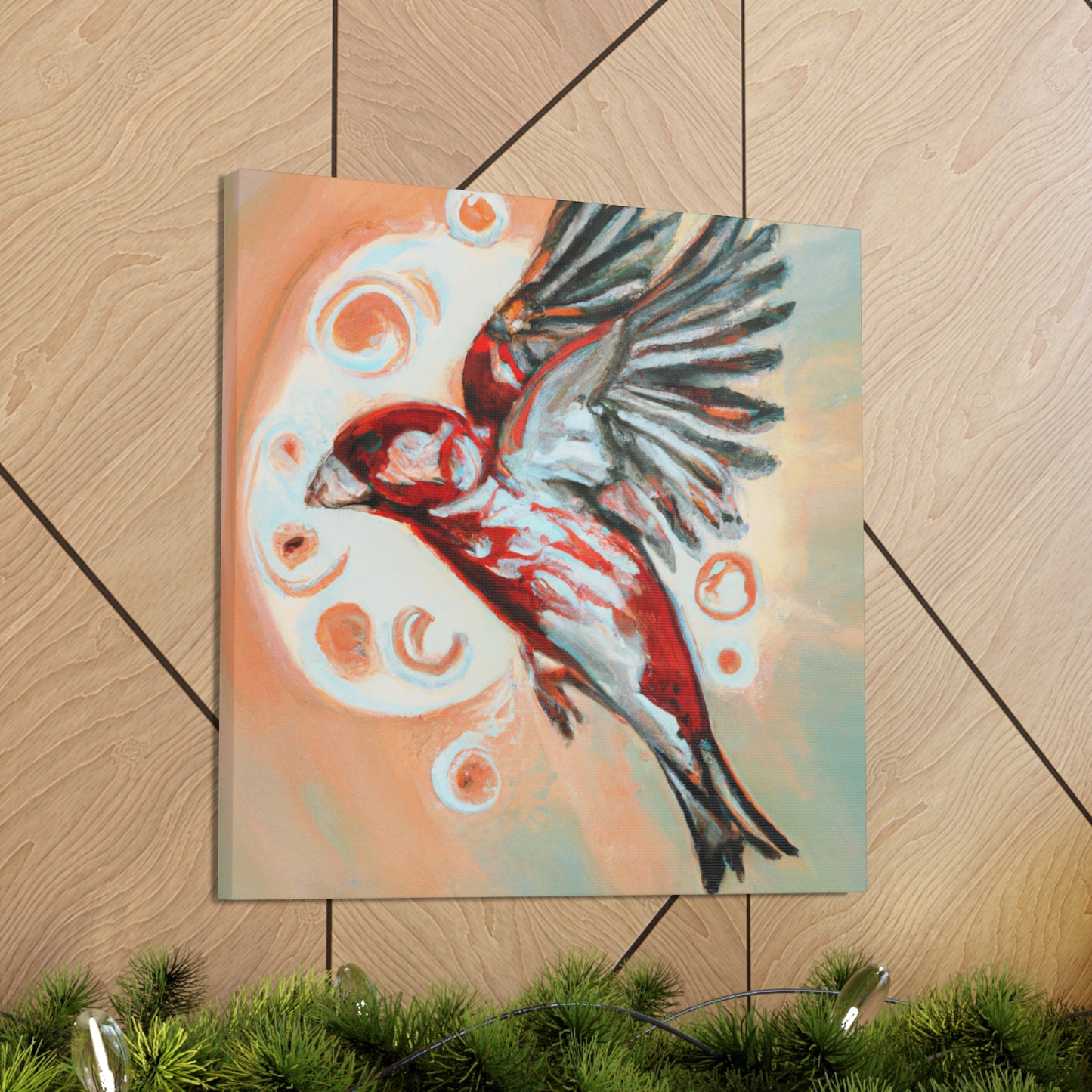 "House Finch Art Deco" - Canvas