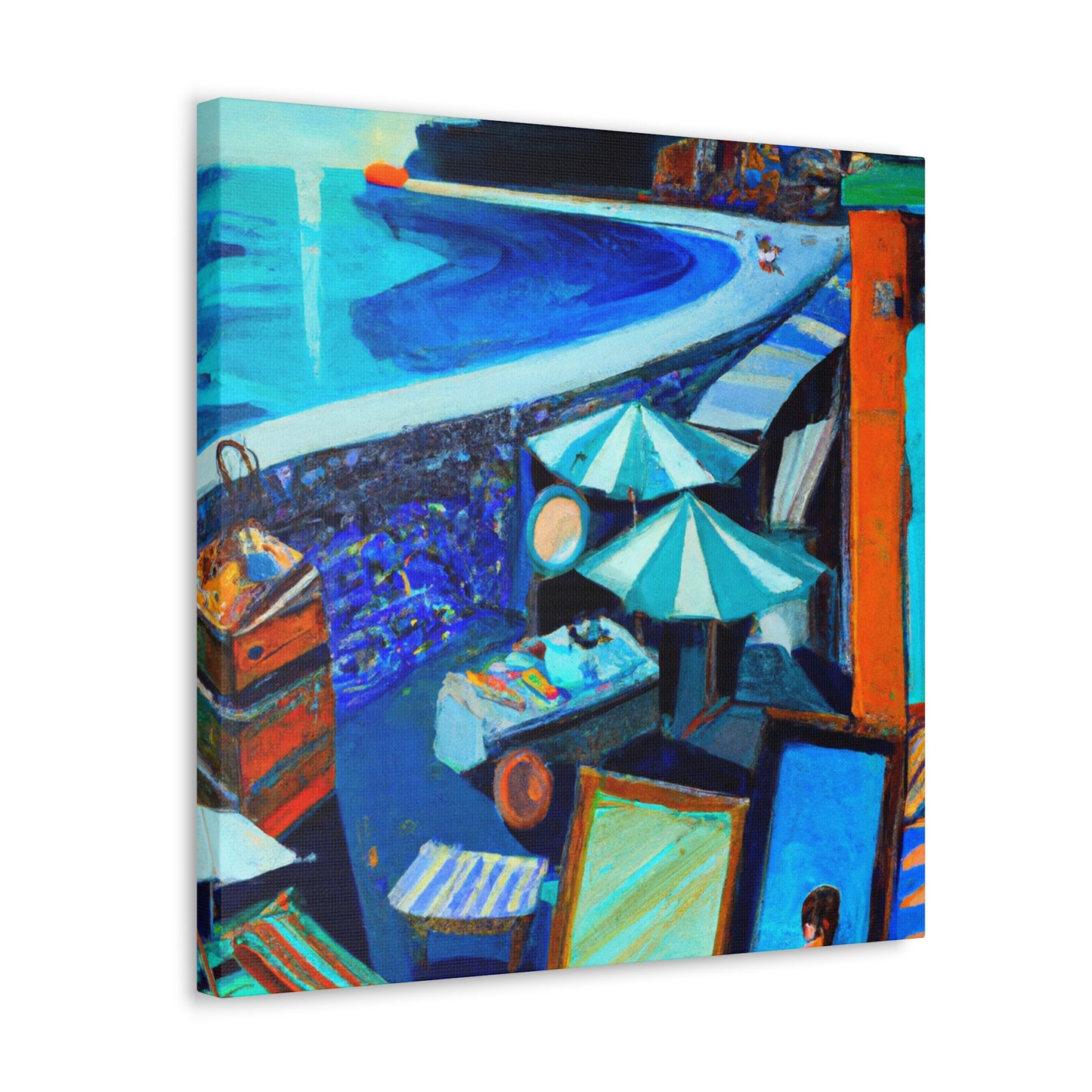 "Shops on Coastal Shores" - Canvas