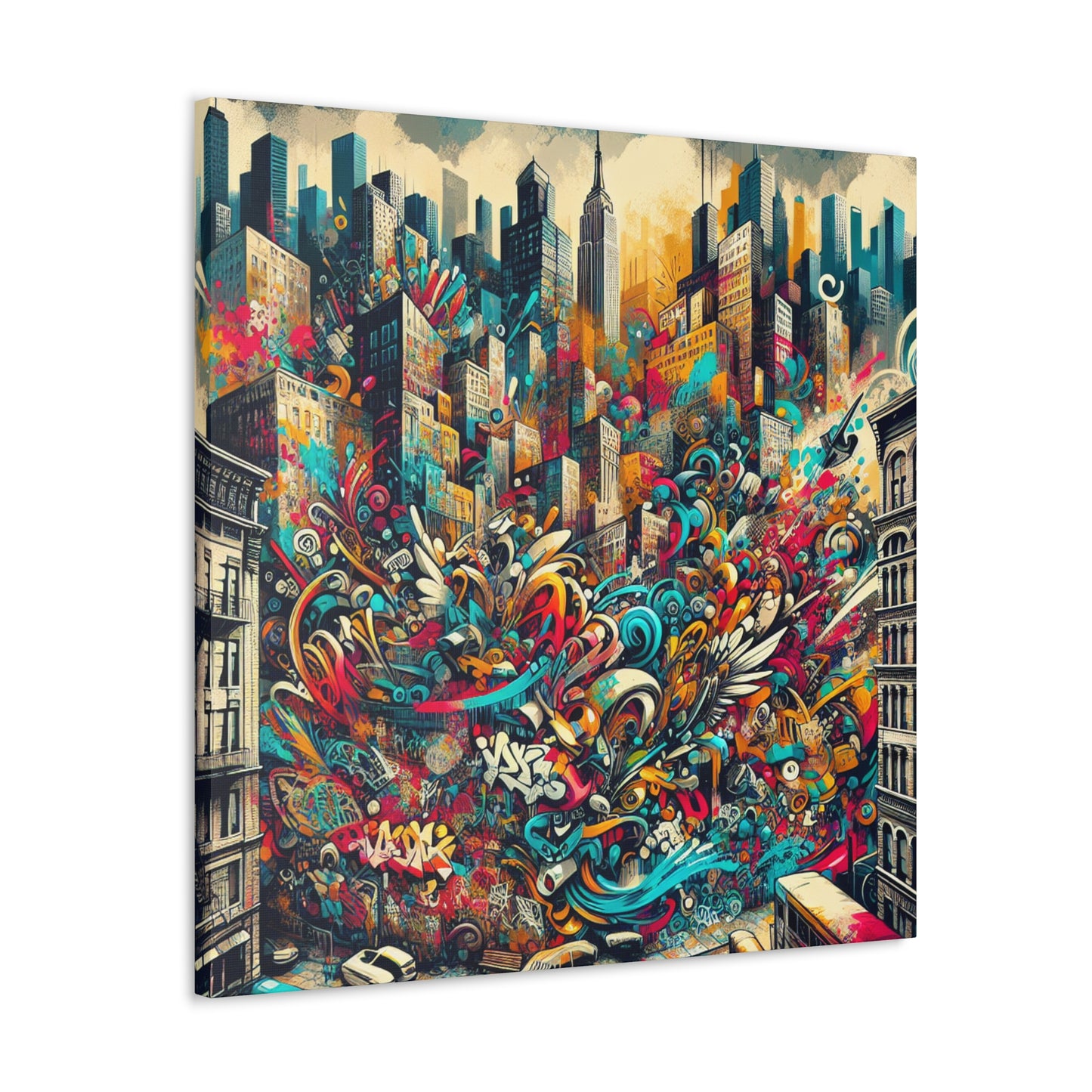 "Concrete Symphony: Revolt Unleashed" - Canvas