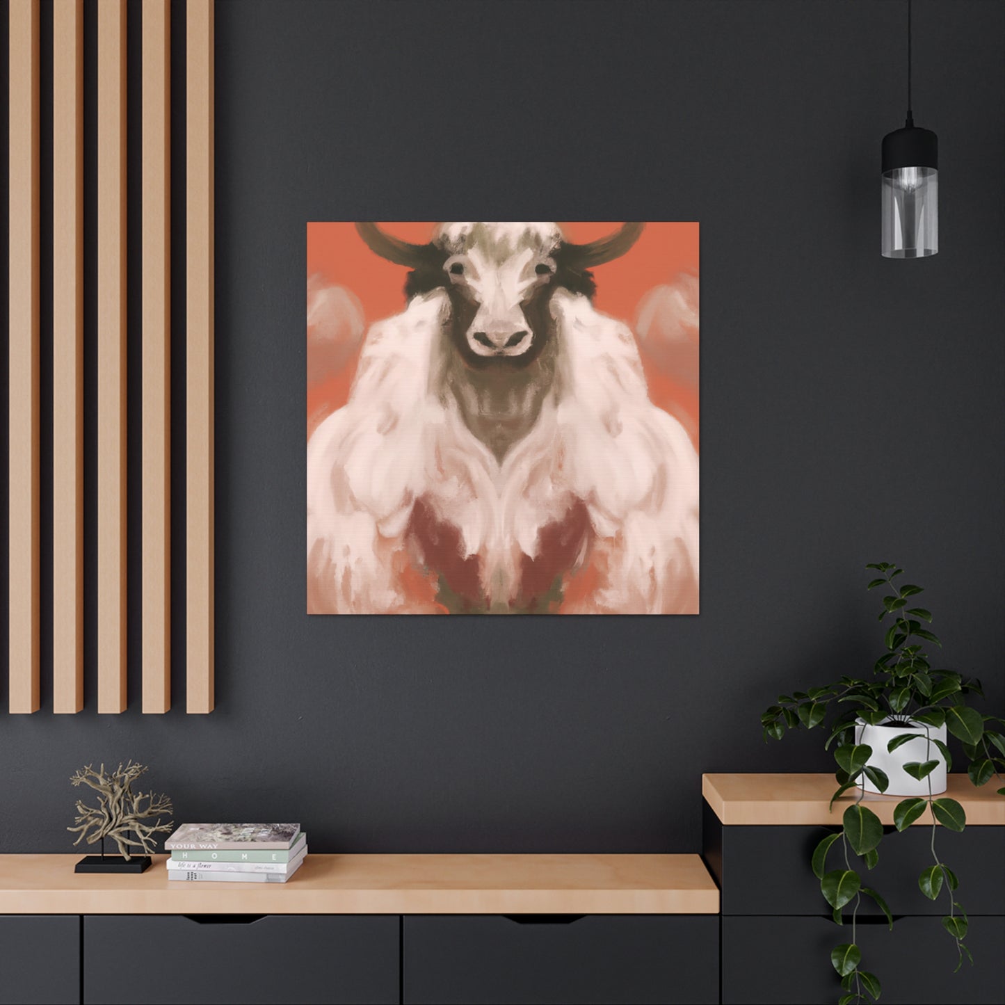 Yak at Sunset Reflection - Canvas