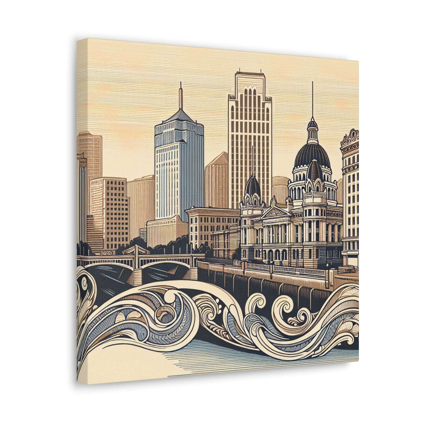 "Golden City Serenade" - Canvas