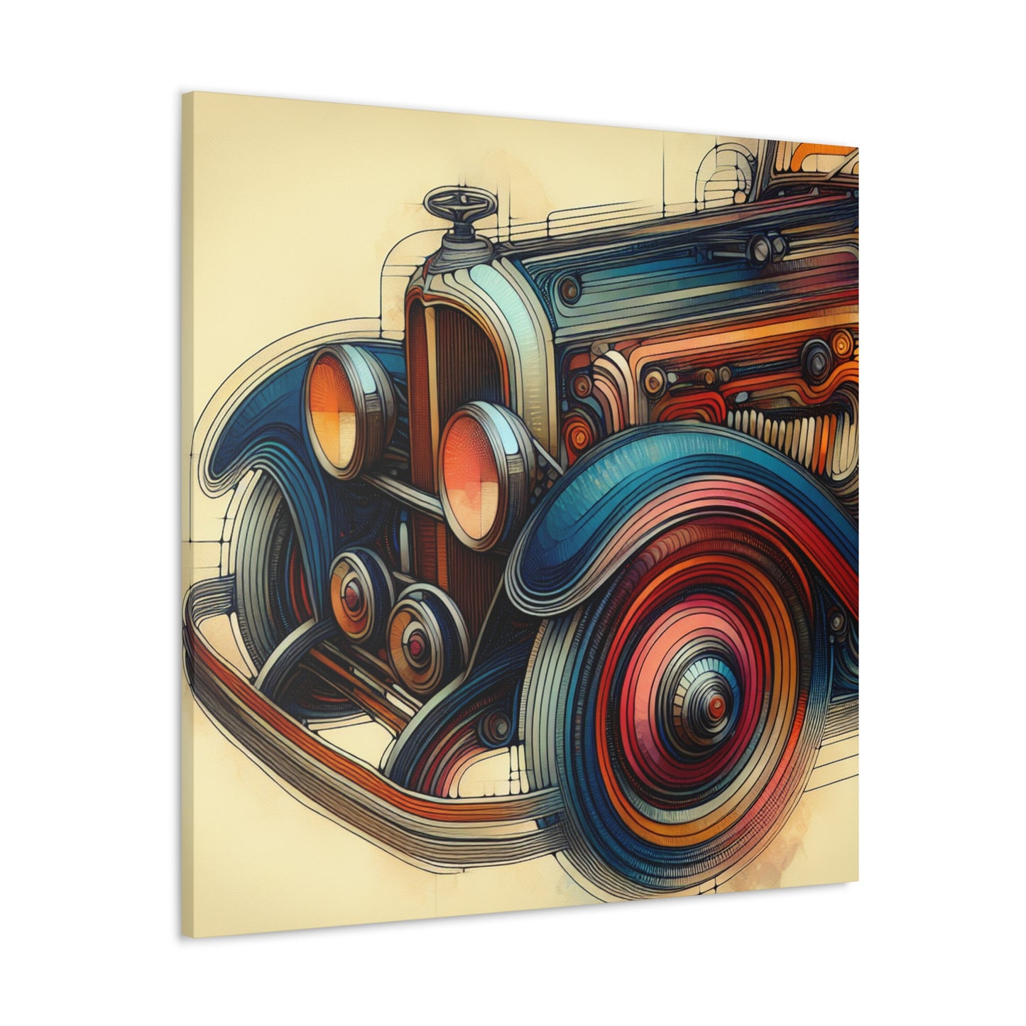 Retro Revival Radiance - Canvas