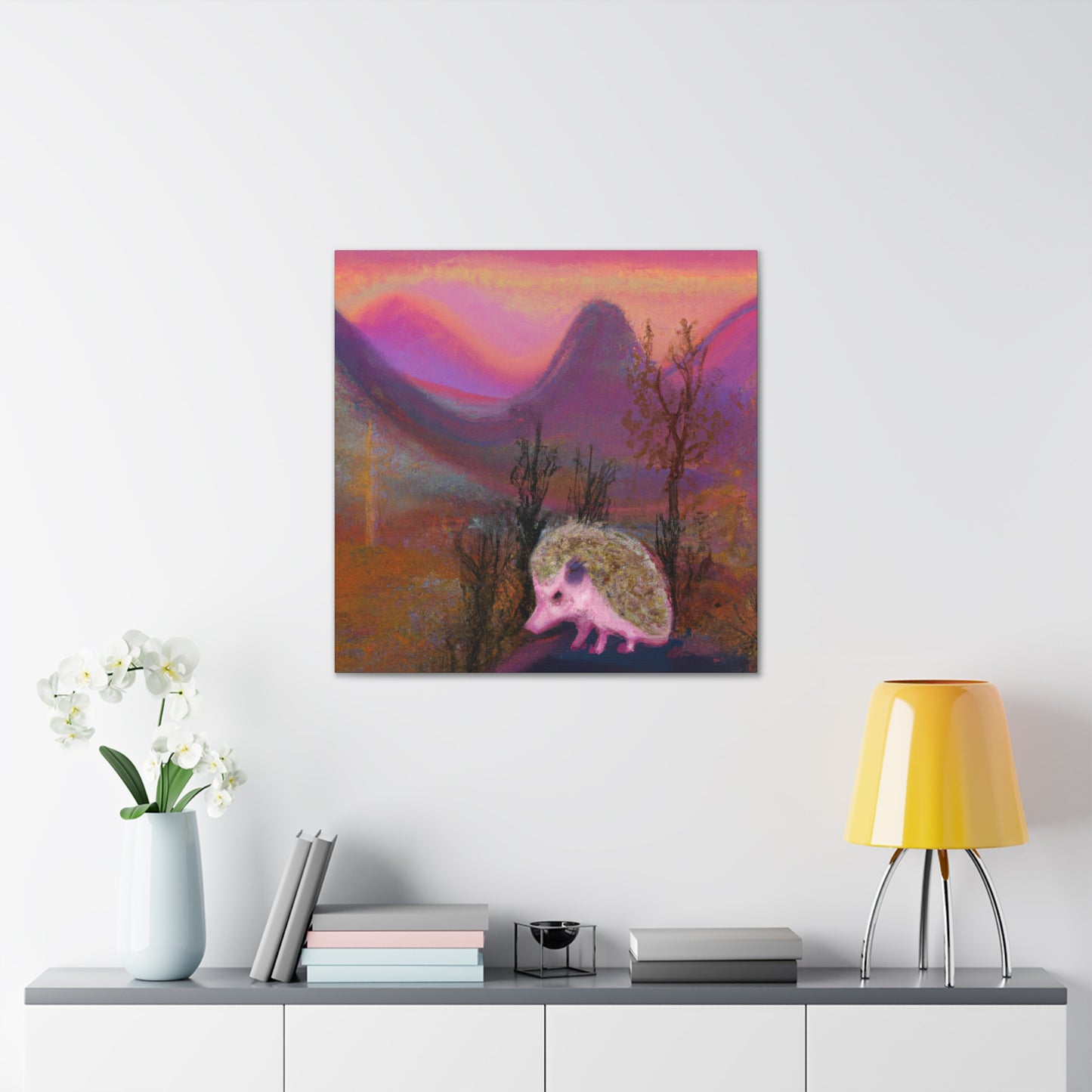 "Hedgehog in the Garden" - Canvas