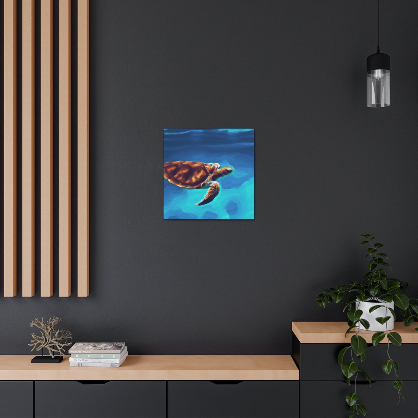 "Blue Sea Turtle MTN" - Canvas