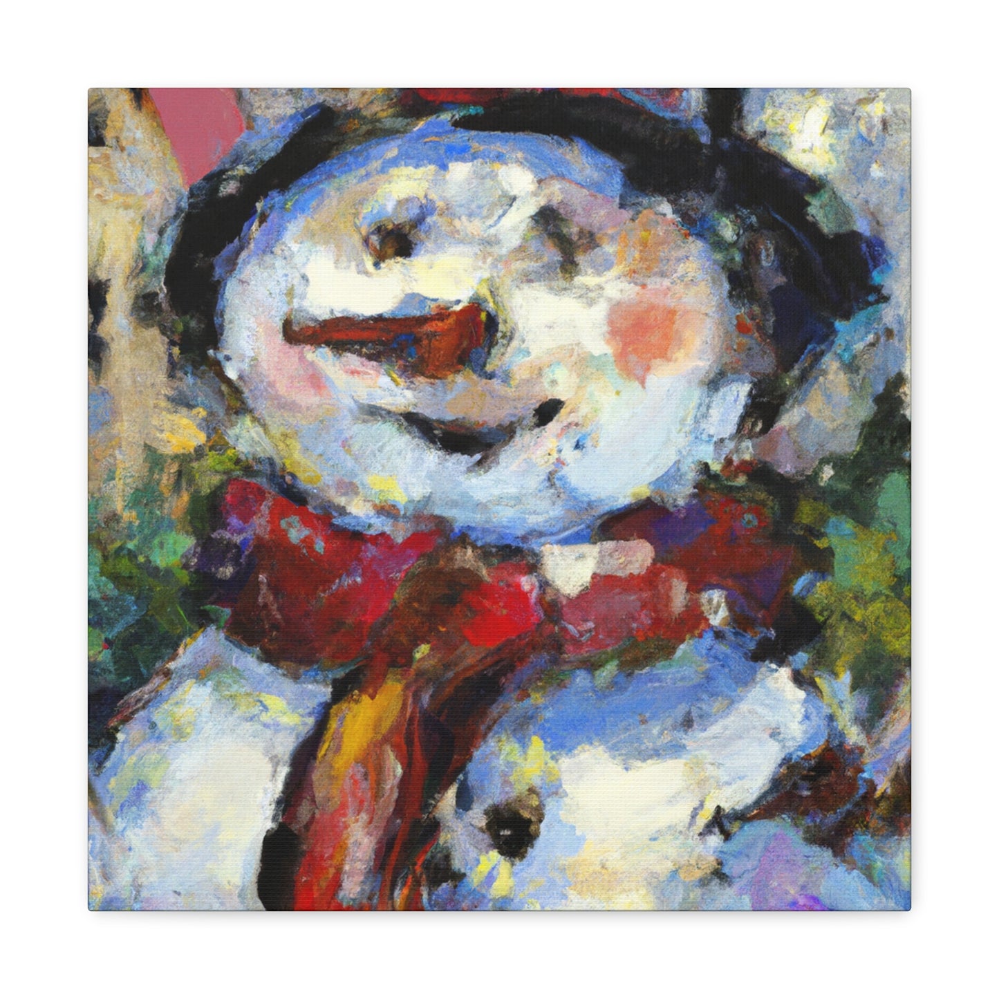 Snowman in Wintertime - Canvas