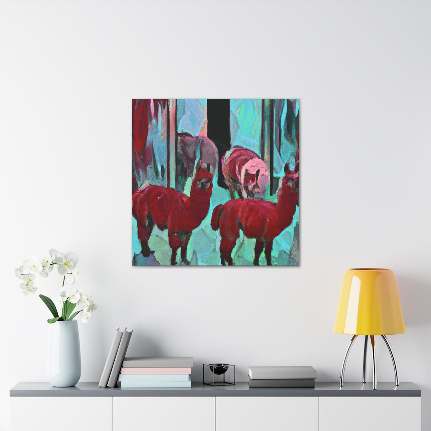 Alpaca Dreamscape Painting - Canvas