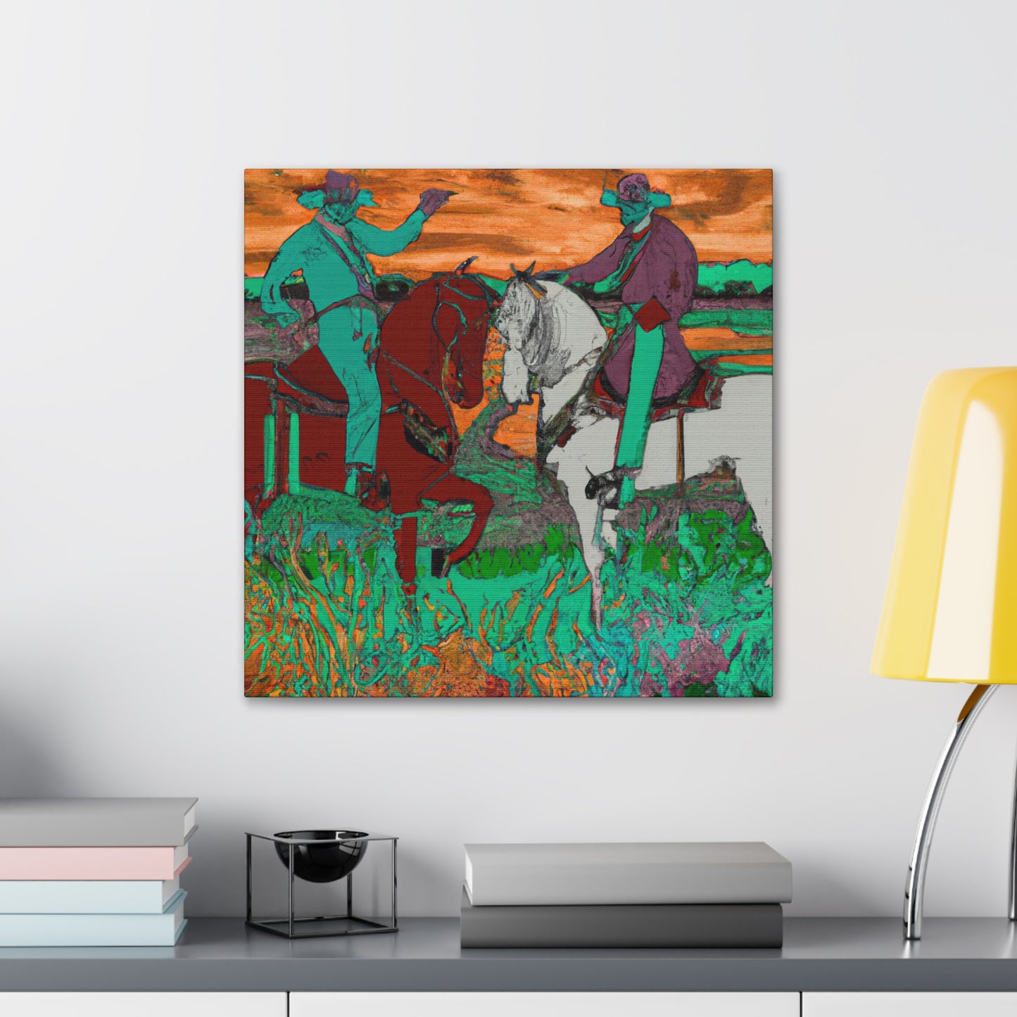 Horses in Pastureland - Canvas