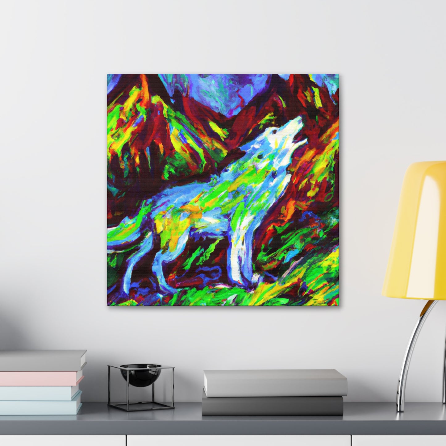 "Wolf in Fauvist Hues" - Canvas