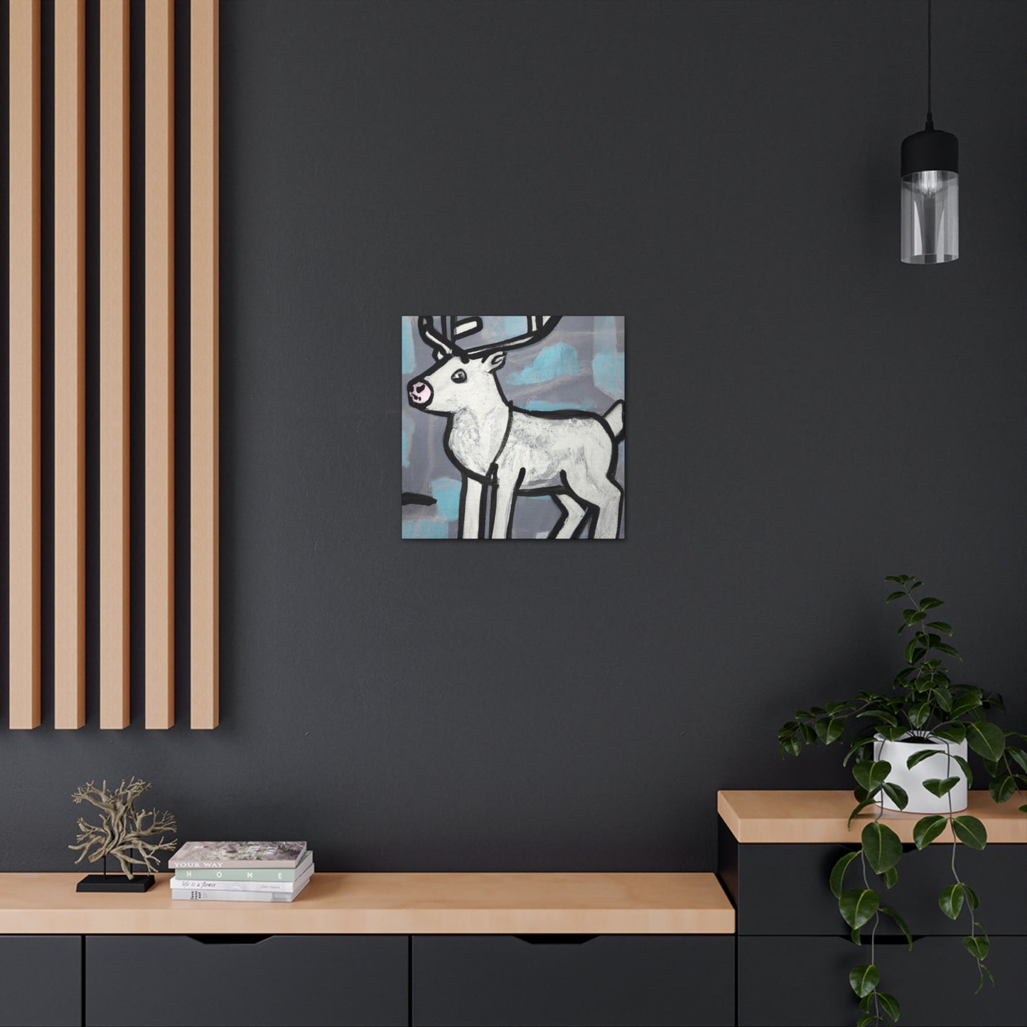 "Reindeer Winter Mural" - Canvas