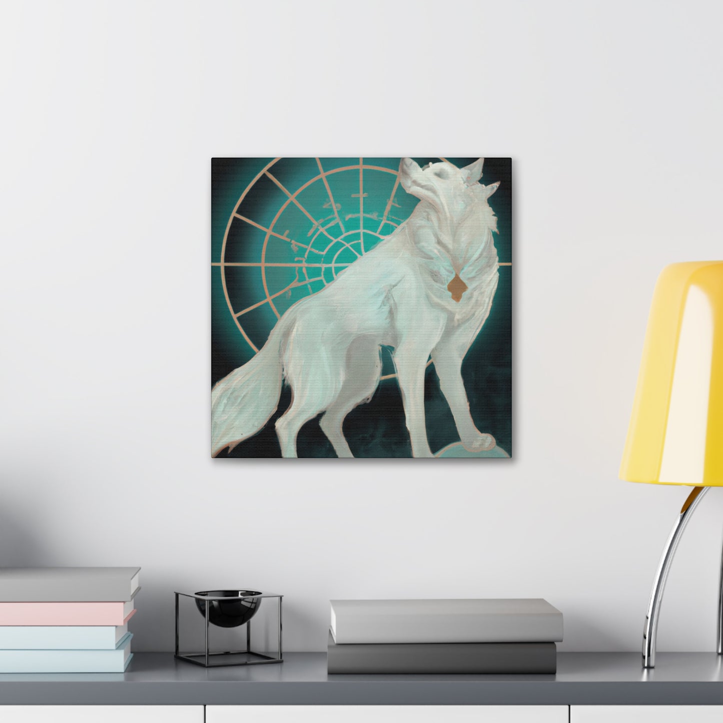 "Arctic Wolf in Deco" - Canvas