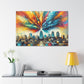 "Cityscape Echoes Embrace" - Canvas