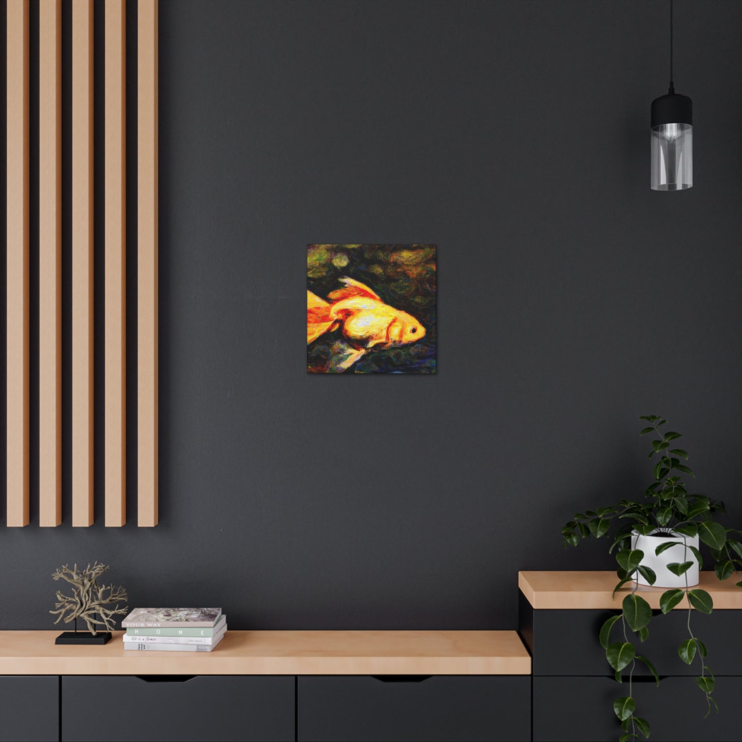 "Gilded Goldfish Glowing". - Canvas